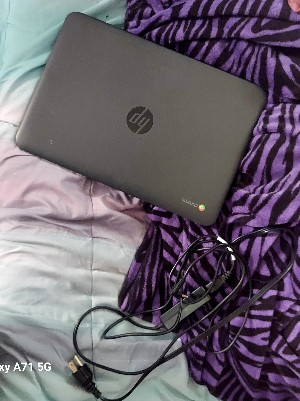 HP Chromebook Laptop in Black with Chrome Accent